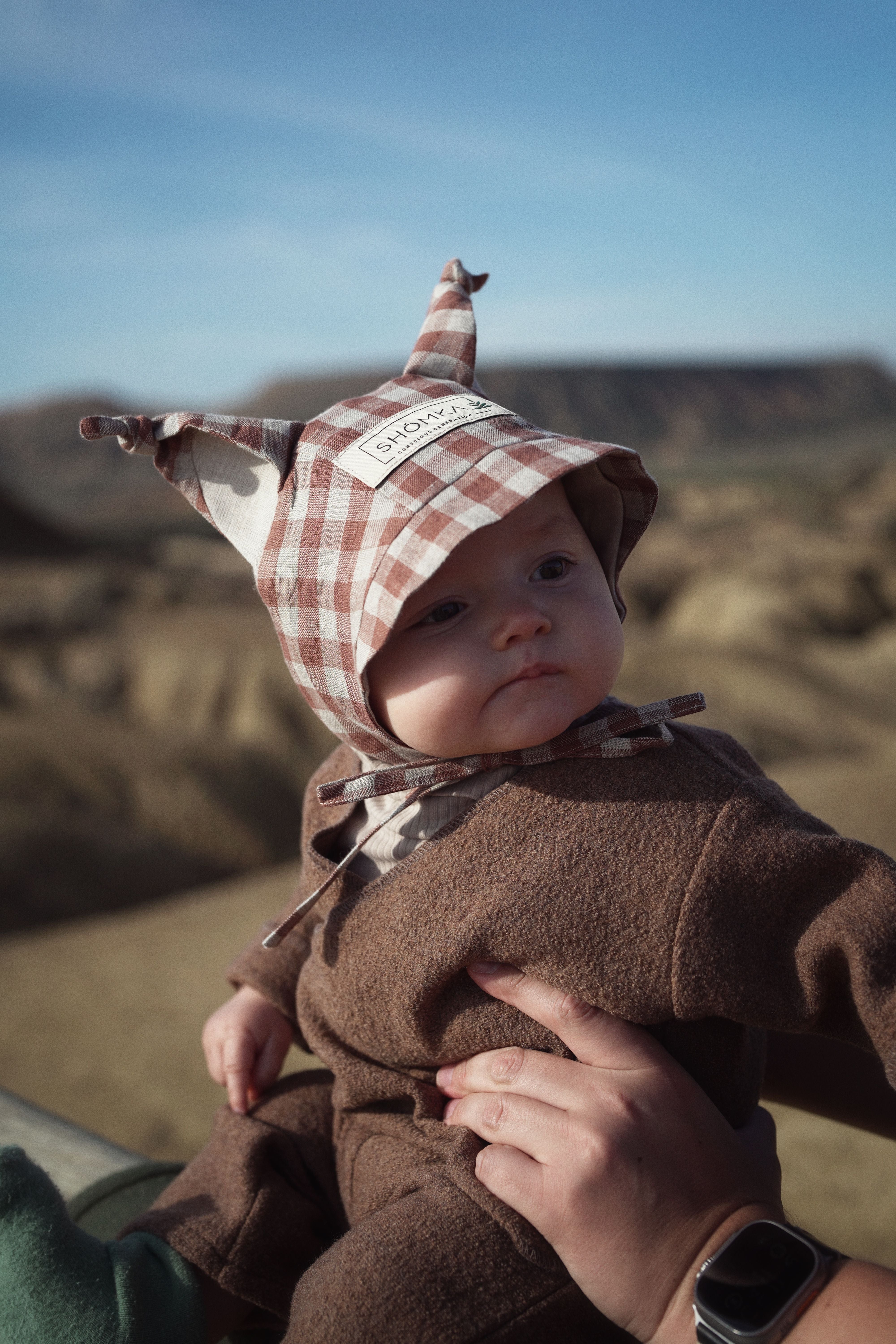 帽子 SHOMKA Chocolate lynx bonnet 49cm オーダー会】'LYNX' LINEN BONNET [SHOMKA] 【2026年5月下旬以降順次