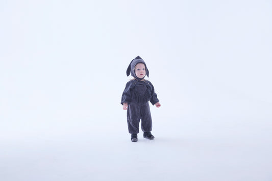 Snow Jacquard Rompers - Black [eLfinFolk / エルフィンフォルク] (25AW•Drop2)【2025年9月中旬以降発送予定】