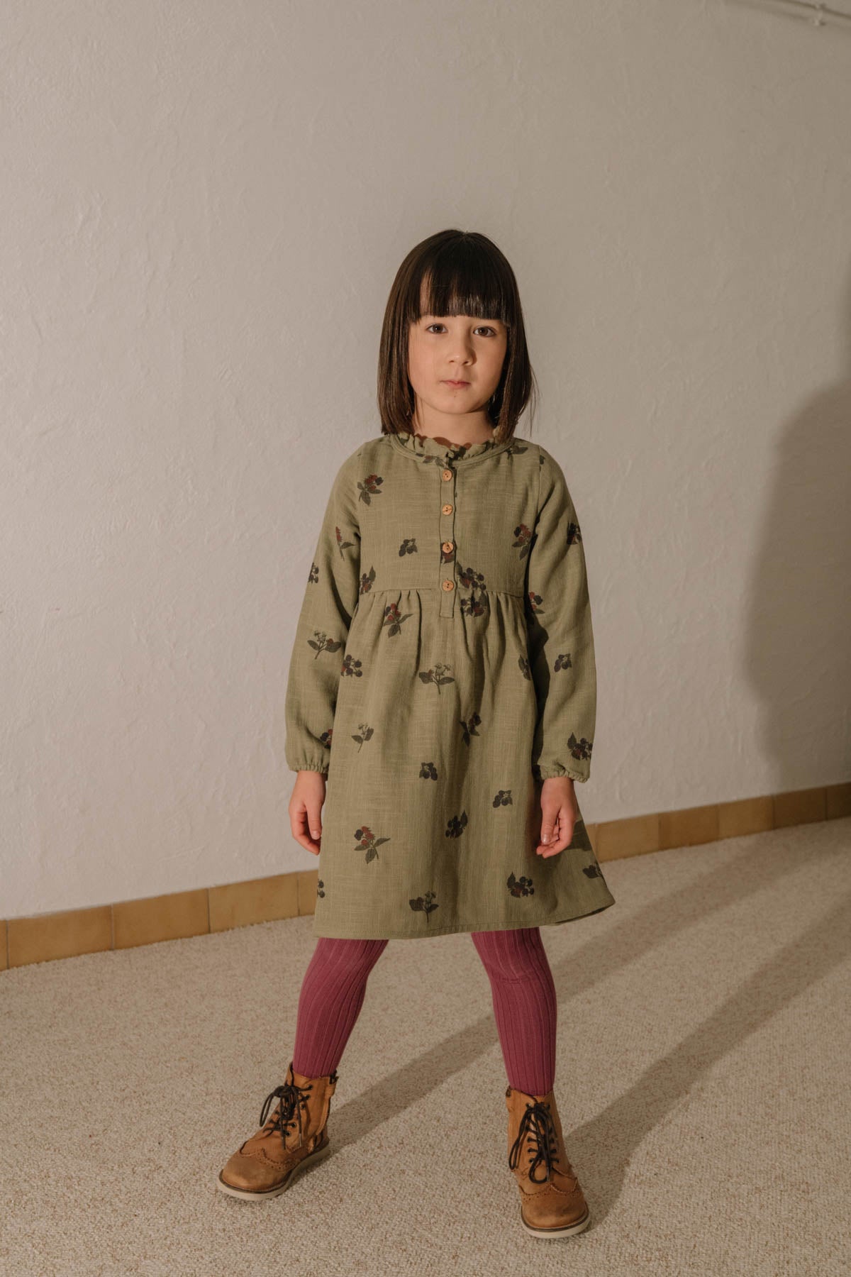VERMONT DRESS - GREEN ALOE  / BLACKBERRIES [STUDIO BOHEME] (25AW)
