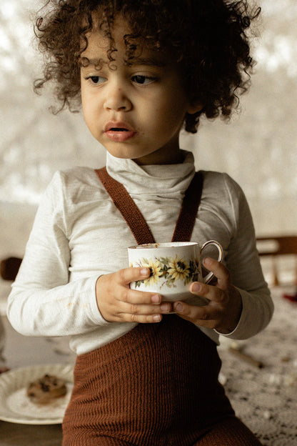 Retro Ribbed Footed Tights - Spicy Chai [SILLY Silas]