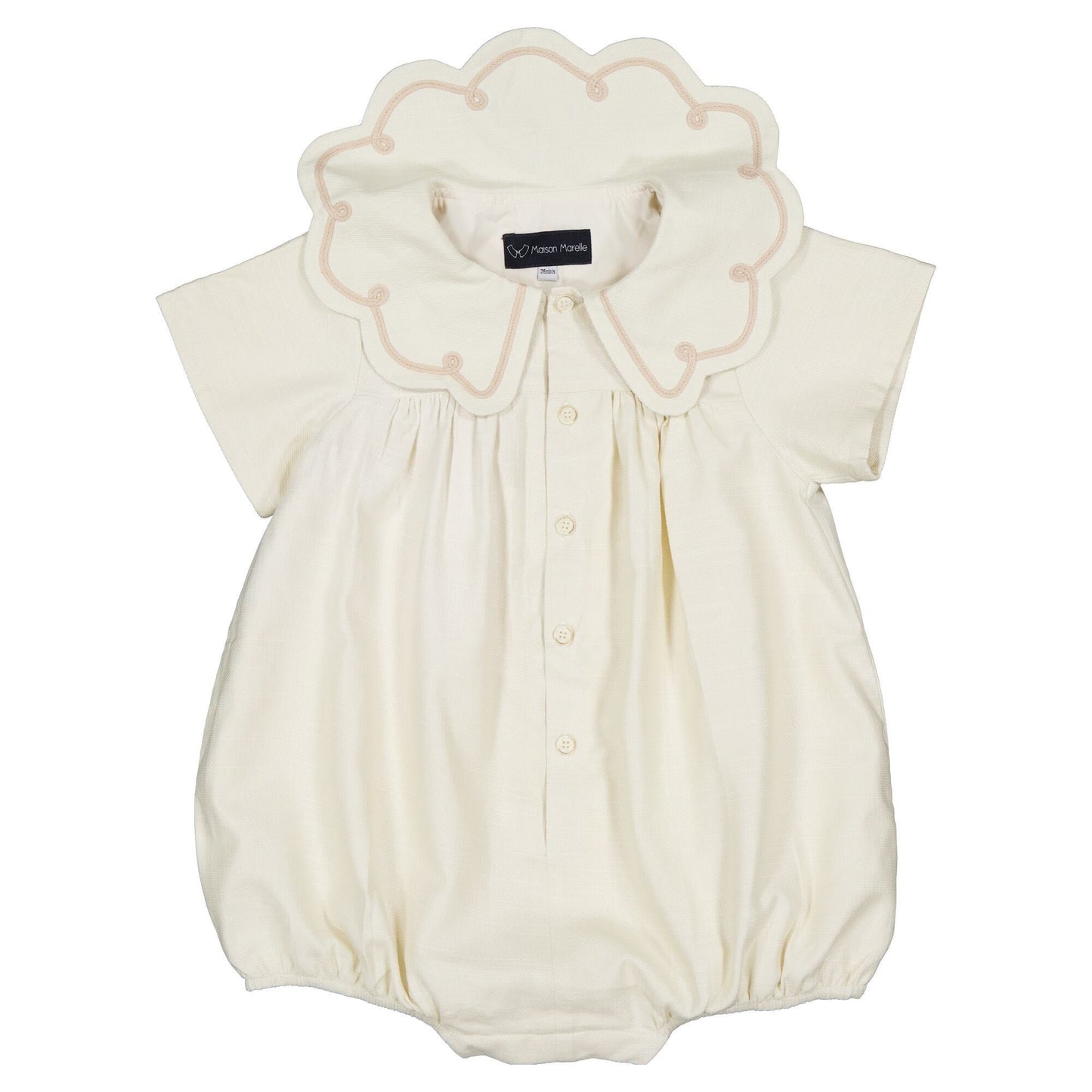 Romper CARNOT- linen short sleeves [Maison Marelle](25SS DROP2)