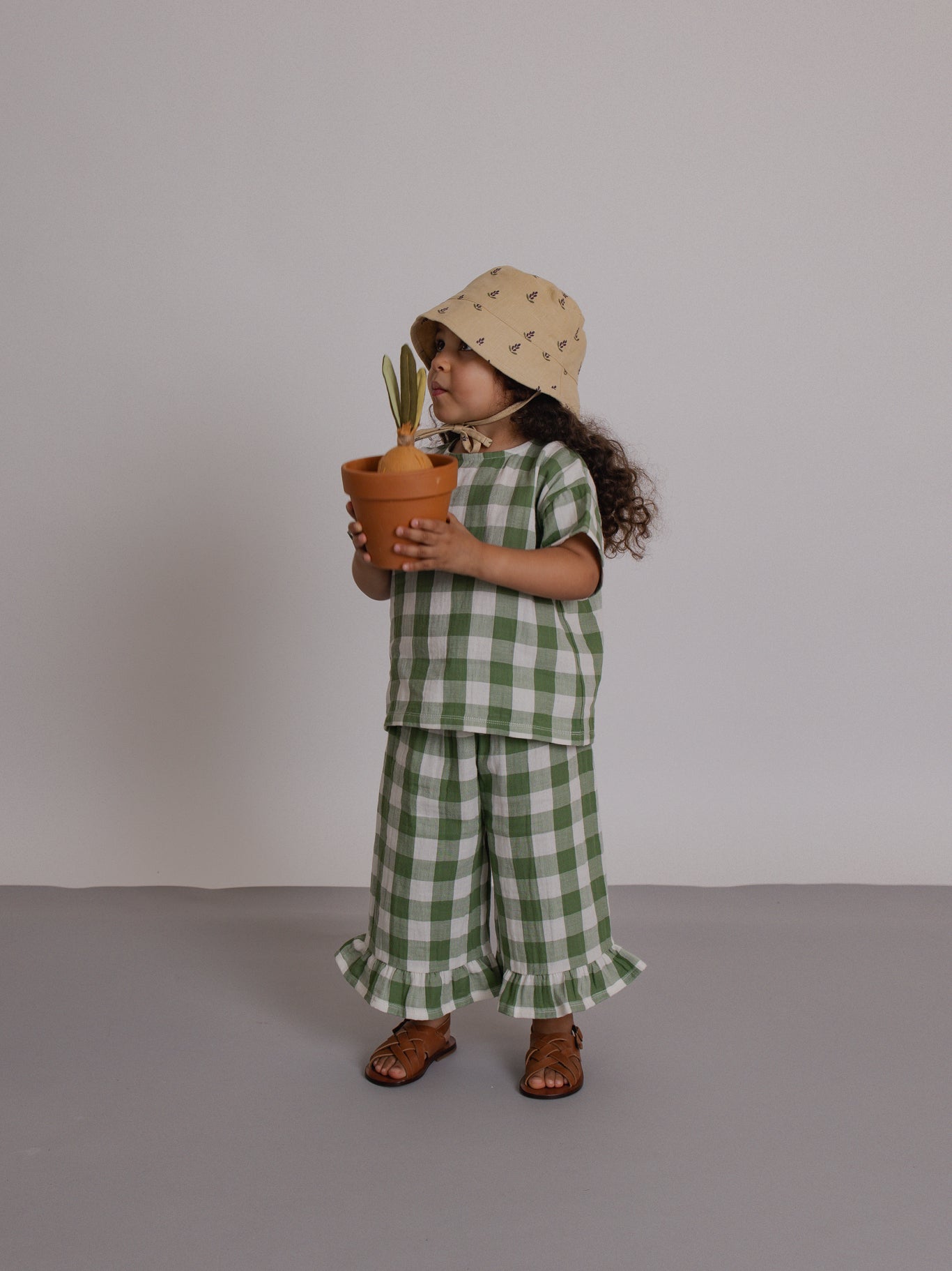 Dill Gingham Frill Culottes [organic zoo] (26SS)