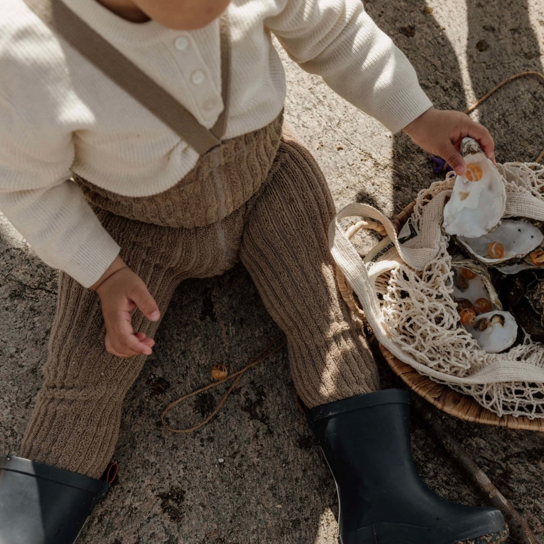 Granny Teddy Footed Tights With Braces - Oyster Gray [SILLY Silas]