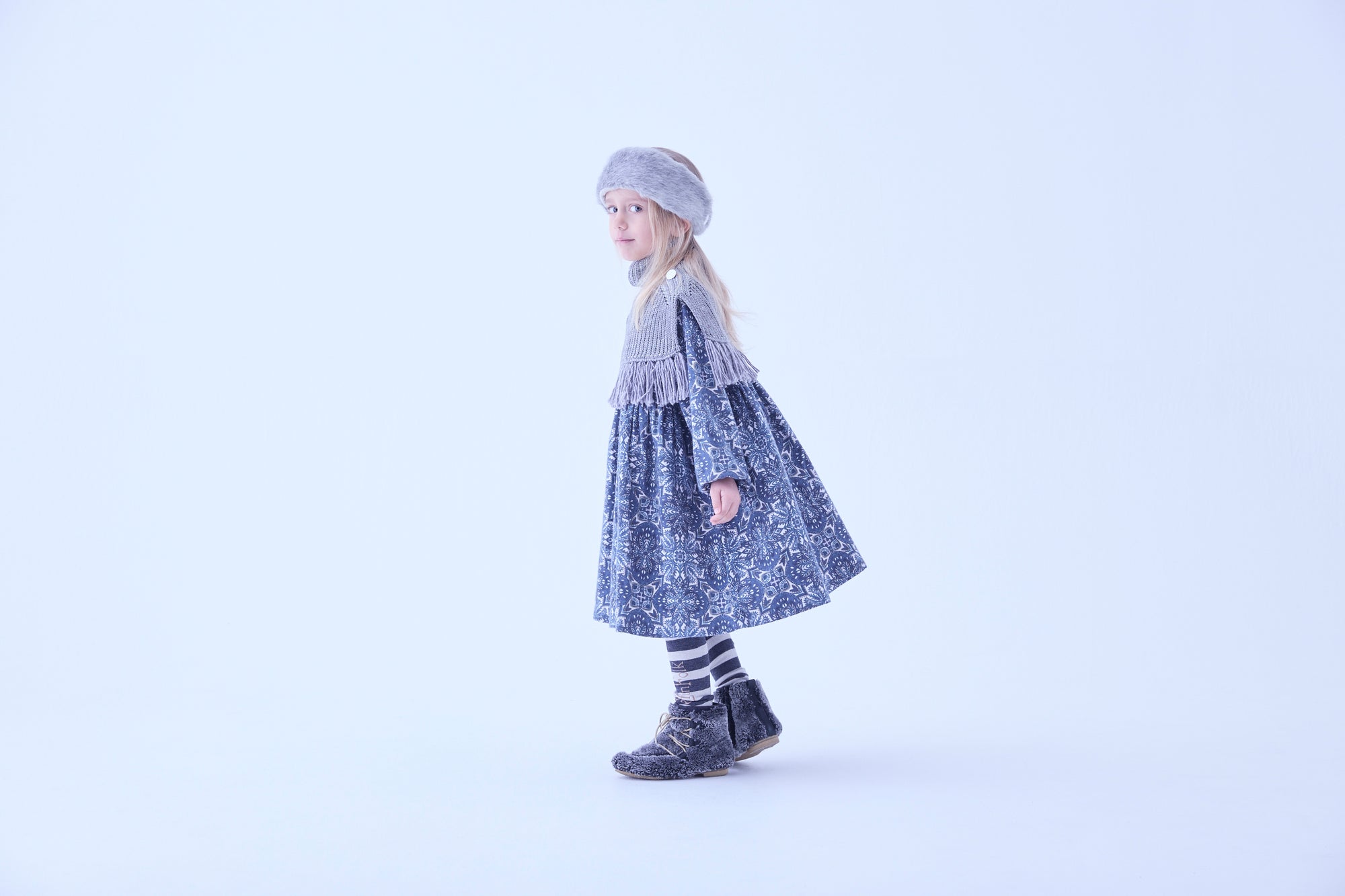 Rib Knit Knights Cape Ⅱ - Gray [eLfinFolk ] (25AW•Drop2)