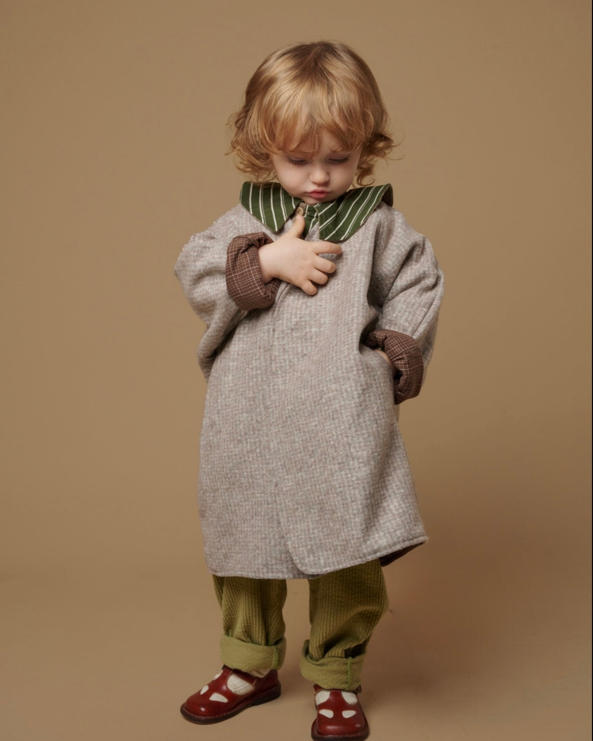 アウター HELLO LUPO kimono coat / Orzo HELLO LUPO - Lupo Kimono Coat / brown (18m〜5y s