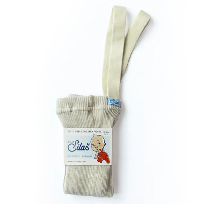 Retro Ribbed Footed Tights - Cream Blend [SILLY Silas]