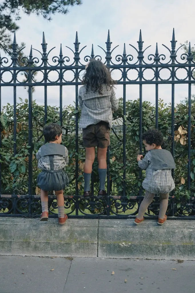 【オーダー会】 Romper BAC - gingham beige&gray [Maison Marelle](25AW Drop1) 【2025年12月中旬以降発送予定】