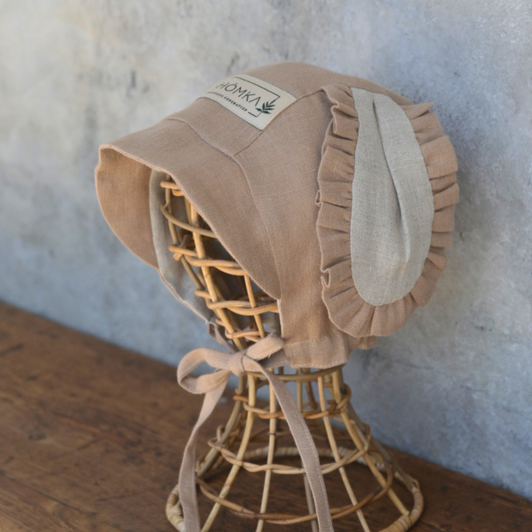 Puppy Linen Bonnet (Straight/Neutral) - Cappuccino [SHOMKA]