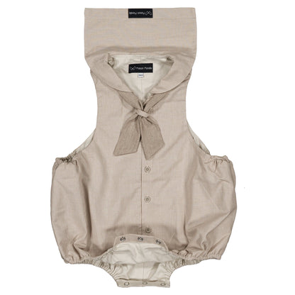 Romper VIGNY - beige fine stripes [Maison Marelle](25SS DROP2)