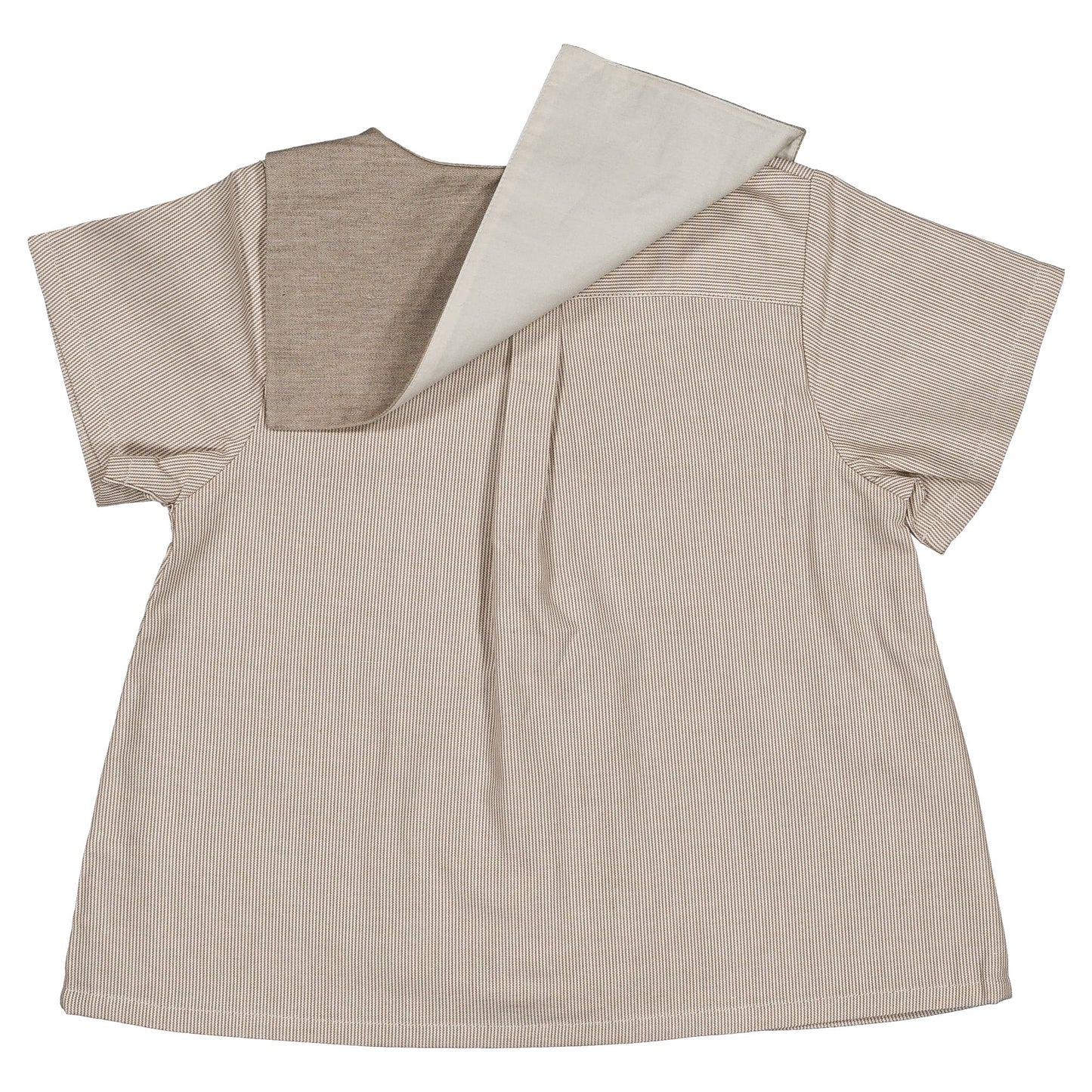 Shirt MONCEAU - beige fine stripes [Maison Marelle](25SS DROP2)