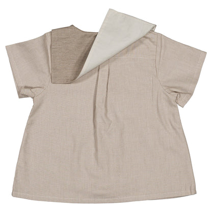 Shirt MONCEAU - beige fine stripes [Maison Marelle](25SS DROP2)