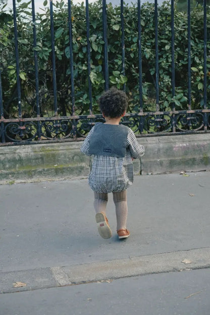 【オーダー会】 Romper BAC - gingham beige&gray [Maison Marelle](25AW Drop1) 【2025年12月中旬以降発送予定】