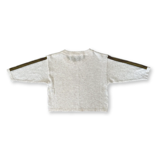 LONG SLEEVE STRIPE TEE - COCONUT