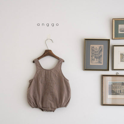 [anggo] brownie overall romper (brown) - SS24