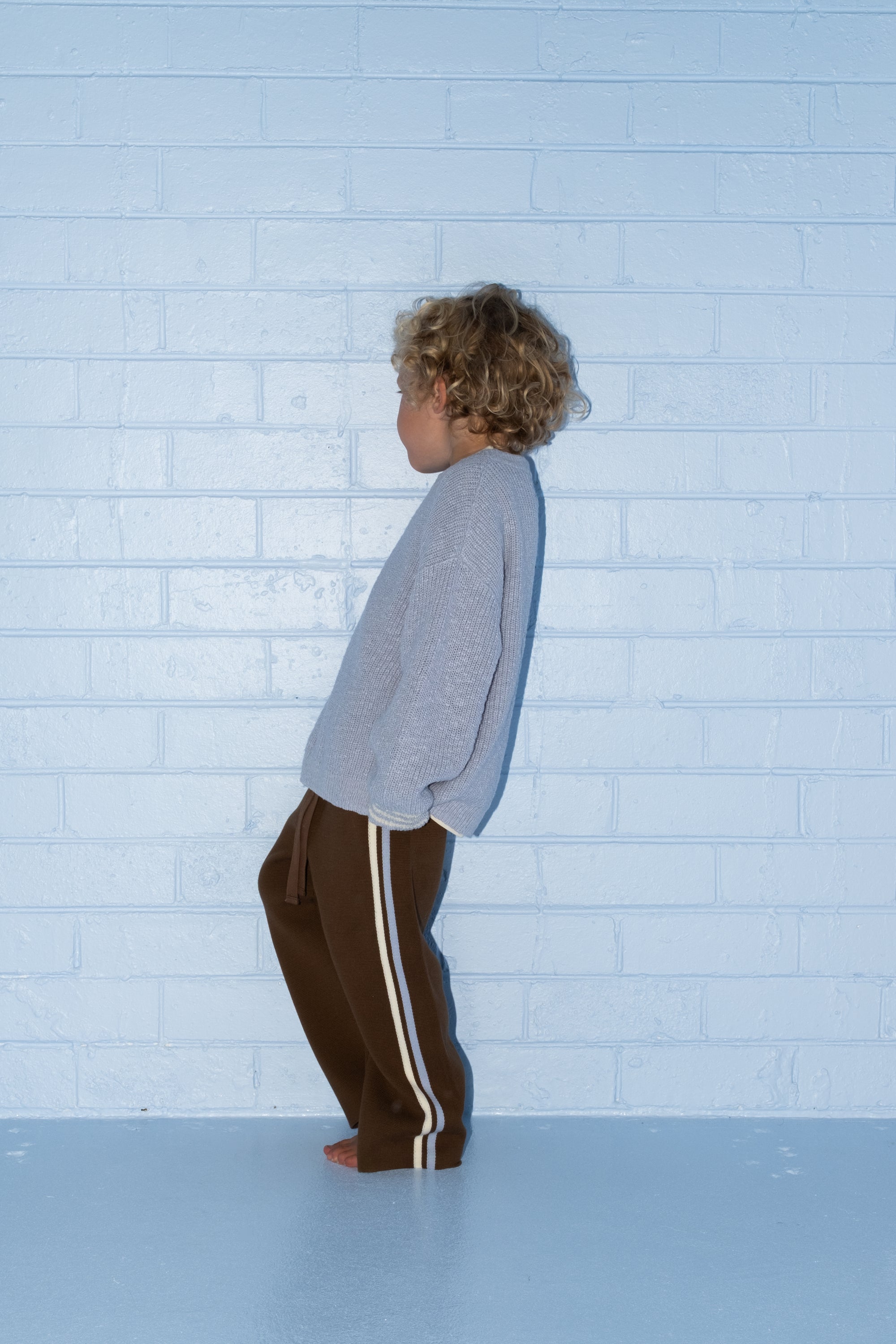 Organic Striped Milano Knit Pants - Espresso [GROWN] (26AW) drop2