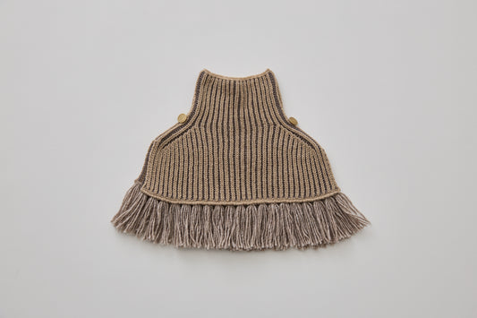 Rib Knit Knights Cape Ⅱ - Beige [eLfinFolk / エルフィンフォルク] (25AW•Drop2)【2025年9月中旬以降発送予定】