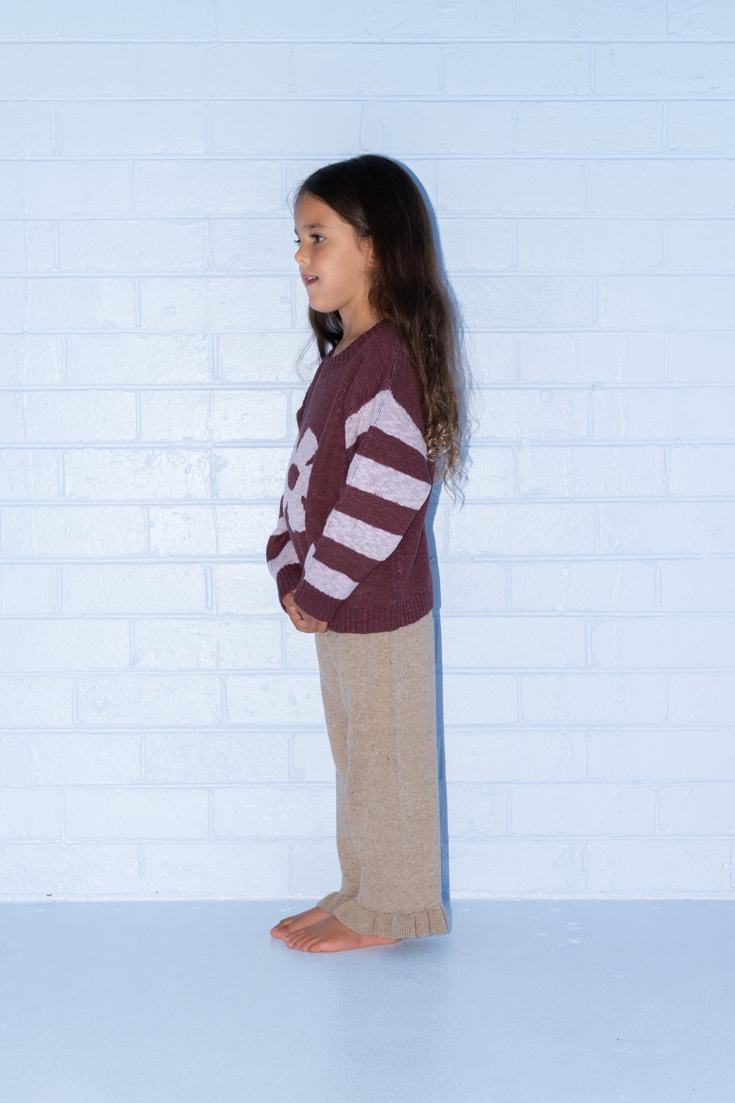 Organic Frill Knit Flares - Oatmilk [GROWN] (26AW) drop2