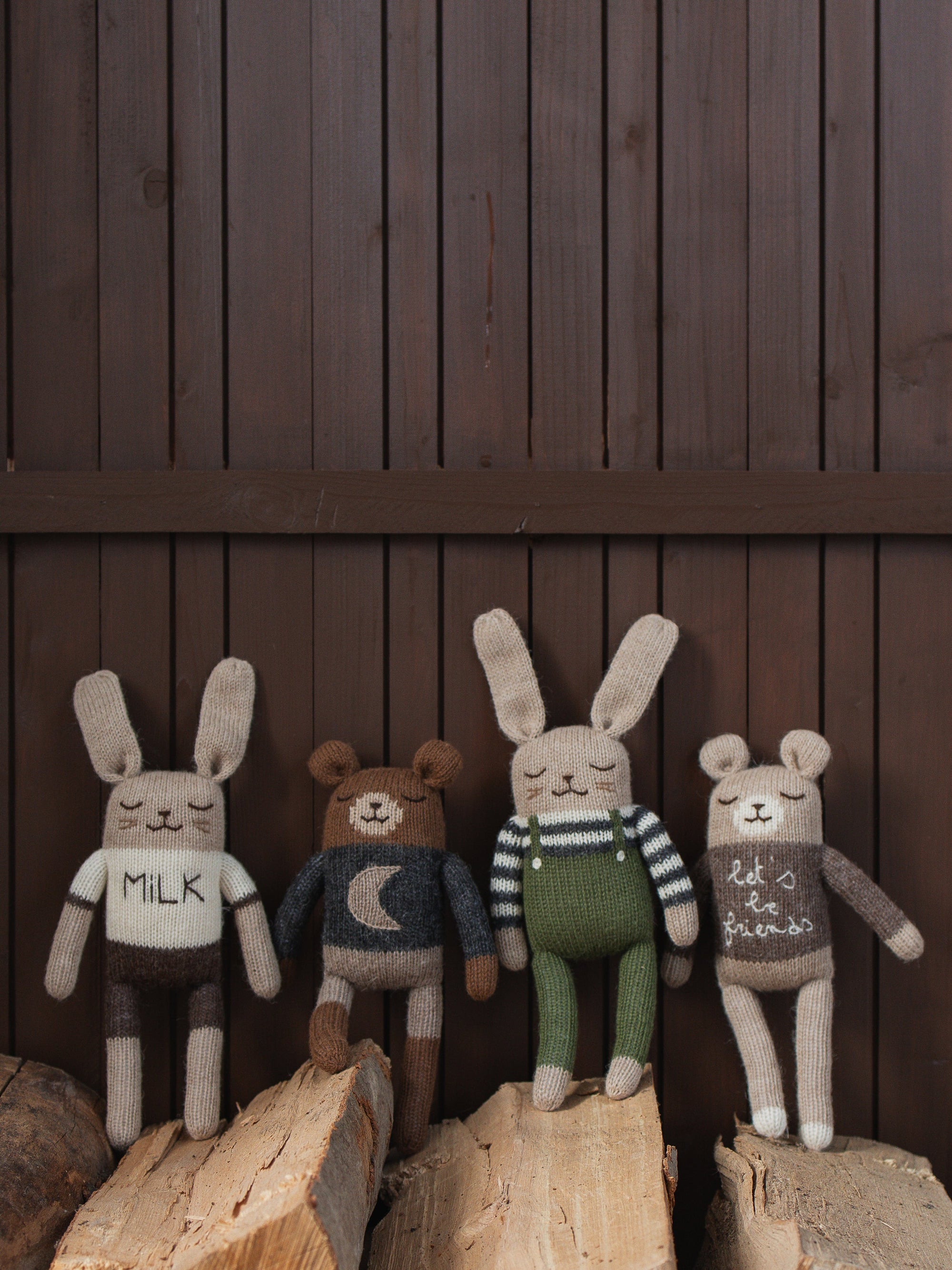 BUNNY SOFT TOY - OLIVE OVERALLS [organic zoo × main sauvage] (25AW)