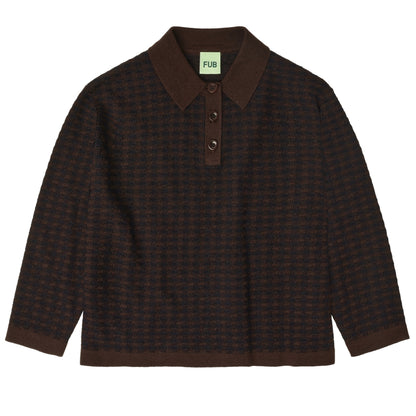 CHECKED POLO - MOCCA/DARK NAVY [FUB](25AW)