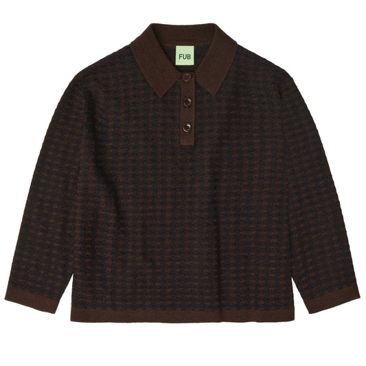 CHECKED POLO - MOCCA/DARK NAVY [FUB](25AW)