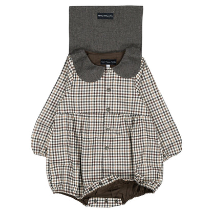 【オーダー会】 Romper BAC - gingham beige&gray [Maison Marelle](25AW Drop1) 【2025年12月中旬以降発送予定】