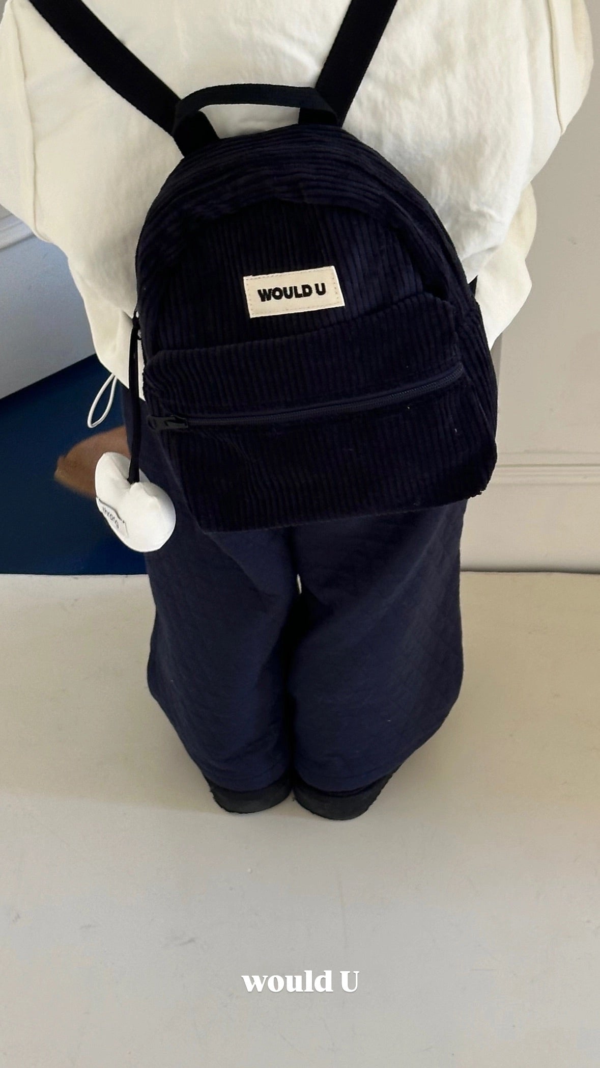【オーダー会】Wouldu Corduroy Back Pack - Deep Navy [wouldU]【2025年11月下旬以降順次お届け予定】