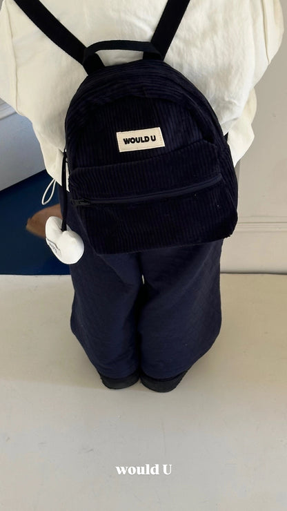 【オーダー会】Wouldu Corduroy Back Pack - Deep Navy [wouldU]【2025年11月下旬以降順次お届け予定】