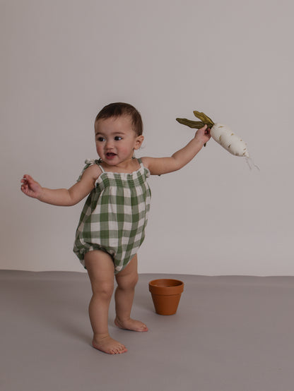 Dill Gingham Spaghetti Bodysuit [organic zoo] (26SS)