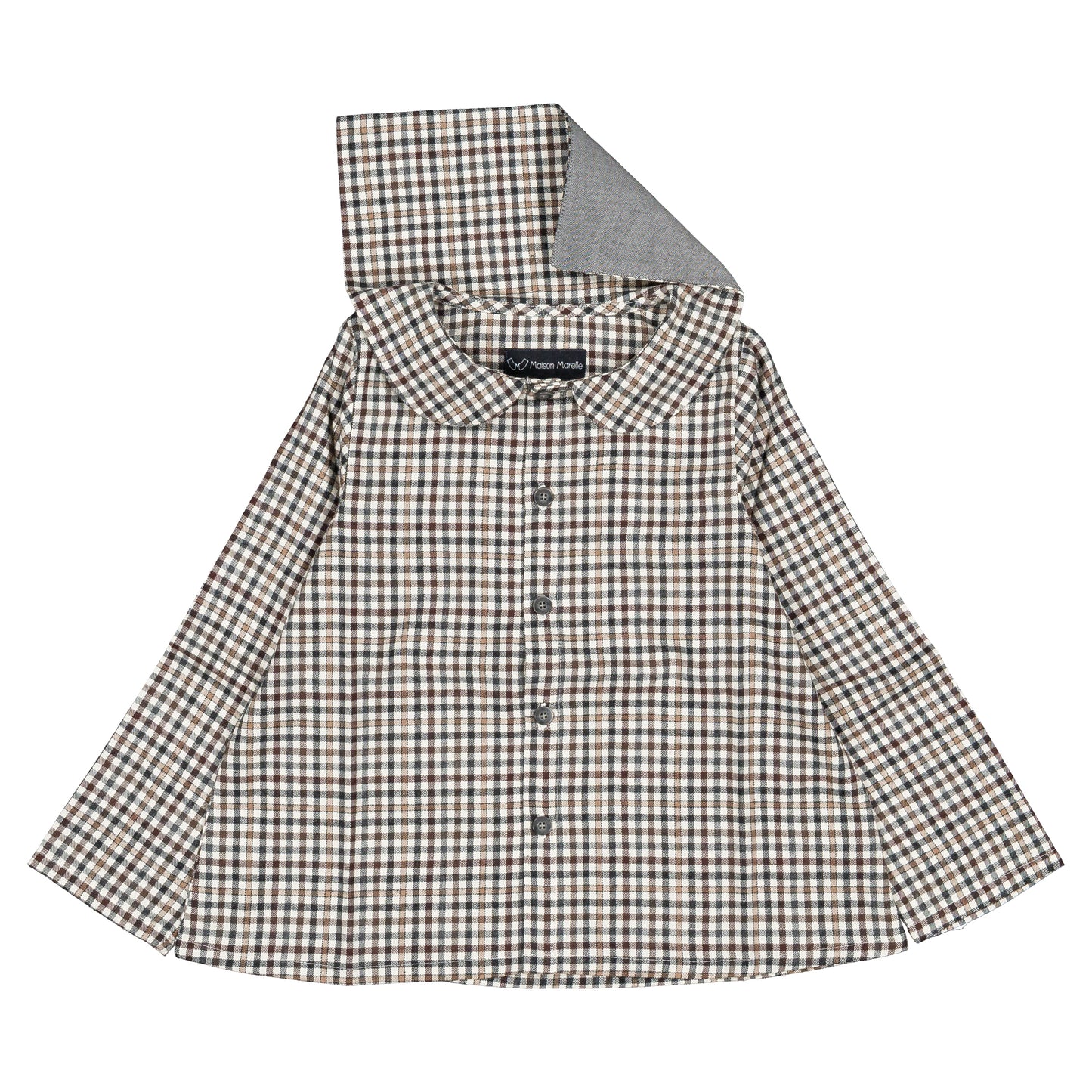 【オーダー会】 Shirt MONCEAU - gingham beige & gray [Maison Marelle](25AW Drop1) 【2025年12月中旬以降発送予定】