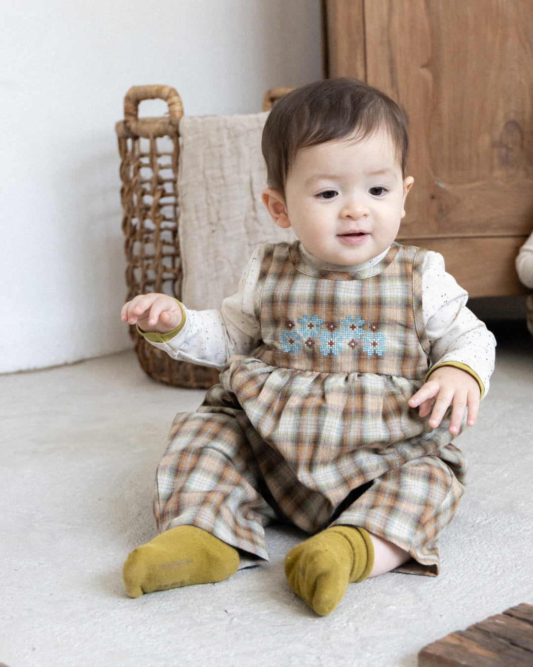 Forest Check Jumpsuit  [Doucement] (25AW)【2025年10月下旬以降お届け予定】