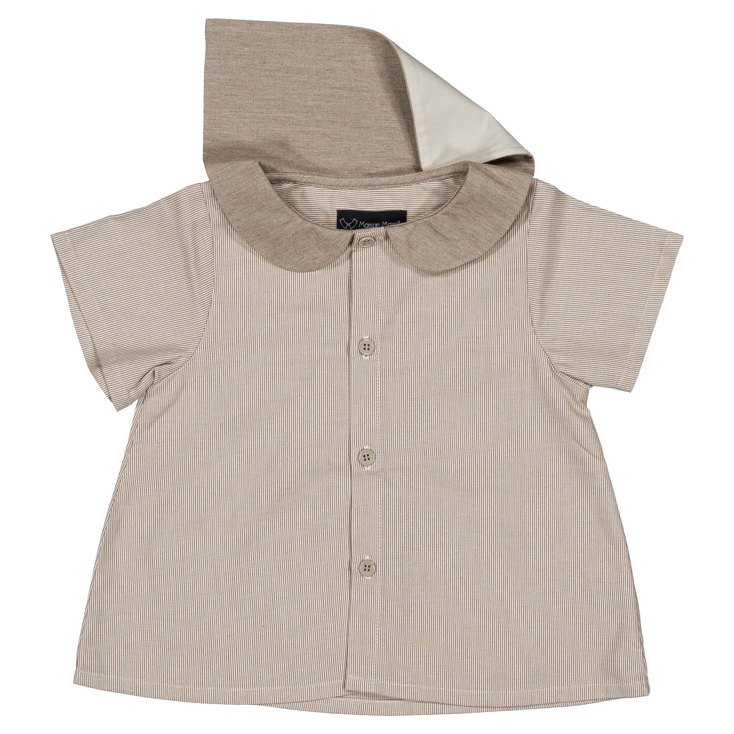 Shirt MONCEAU - beige fine stripes [Maison Marelle](25SS DROP2)