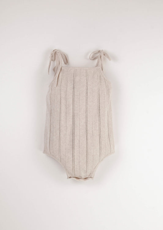 [Popelin] MOD.12.2 Open knit rompers (beige)