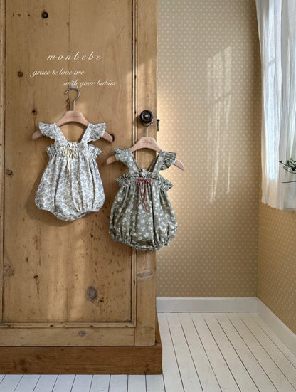 【予約商品】Flower frill suit [monbebe] (26SS)【2026年3月中旬以降順次発送】
