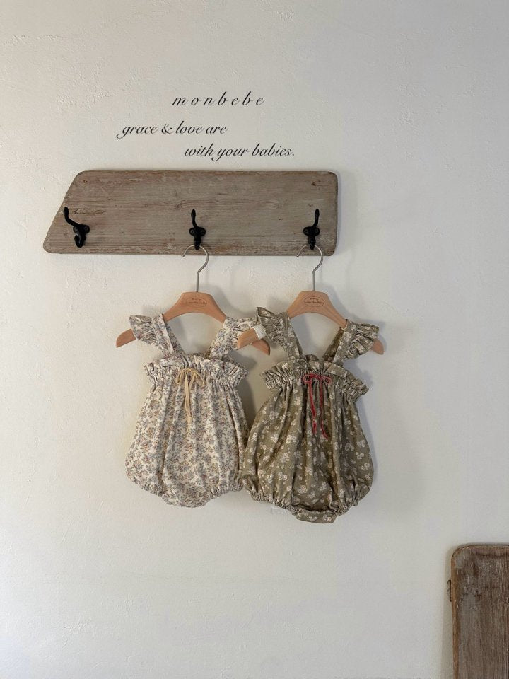【予約商品】Flower frill suit [monbebe] (26SS)【2026年3月中旬以降順次発送】