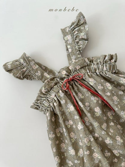 【予約商品】Flower frill suit [monbebe] (26SS)【2026年3月中旬以降順次発送】