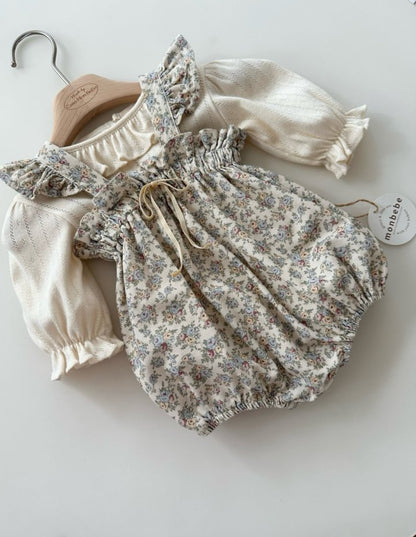 【予約商品】Flower frill suit [monbebe] (26SS)【2026年3月中旬以降順次発送】