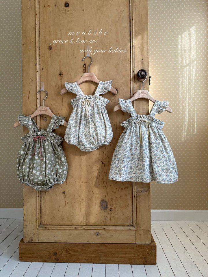 【予約商品】Flower frill suit [monbebe] (26SS)【2026年3月中旬以降順次発送】