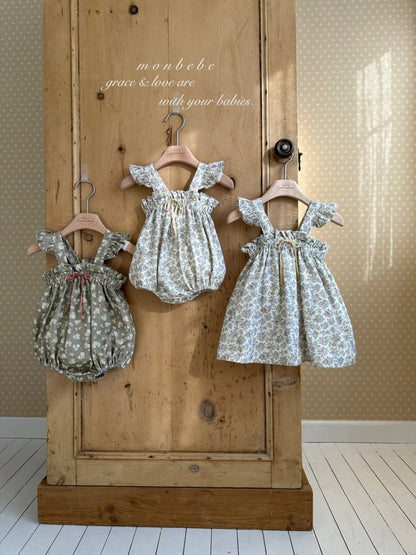 【予約商品】Flower frill suit [monbebe] (26SS)【2026年3月中旬以降順次発送】