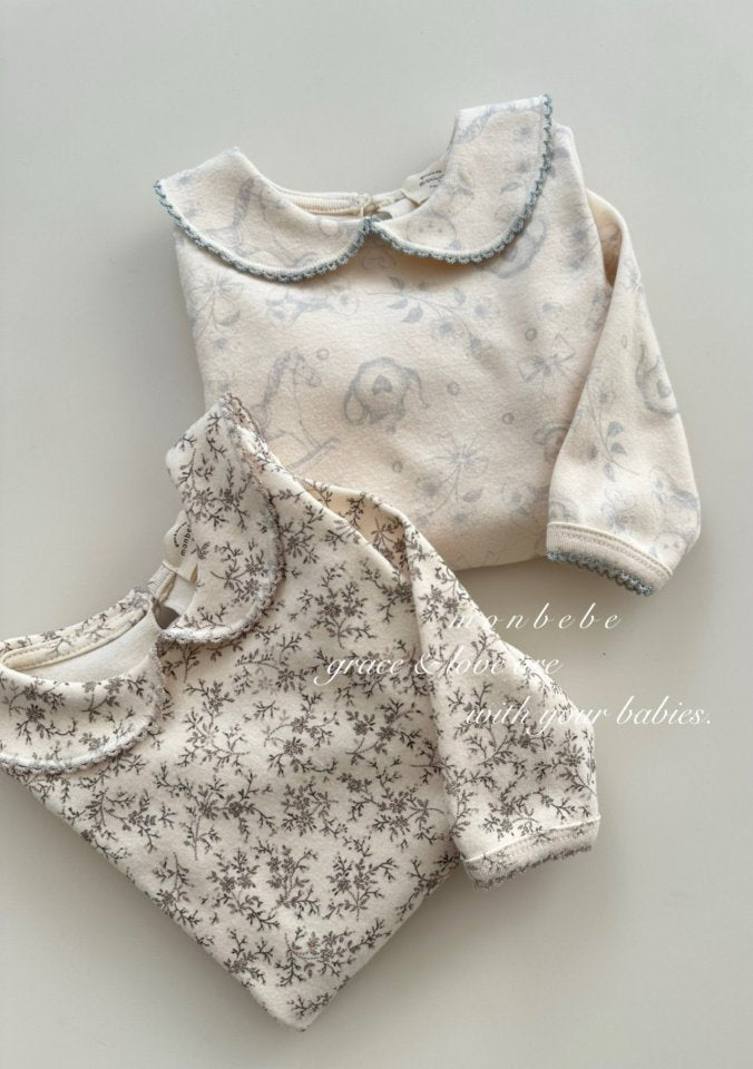 【予約商品】Printed collar suit [monbebe] (26SS)【2026年3月中旬以降順次発送】