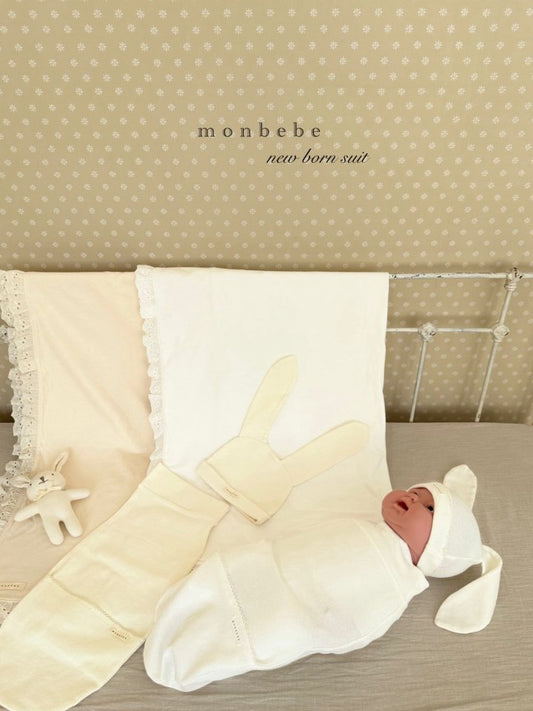 【予約商品】Amniotic suit & bunny beanie [monbebe] (26SS)【2026年3月中旬以降順次発送】