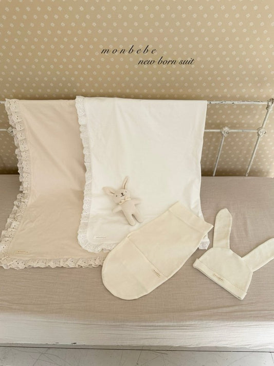 【予約商品】Amniotic suit & bunny beanie [monbebe] (26SS)【2026年3月中旬以降順次発送】