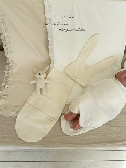 【予約商品】Amniotic suit & bunny beanie [monbebe] (26SS)【2026年3月中旬以降順次発送】