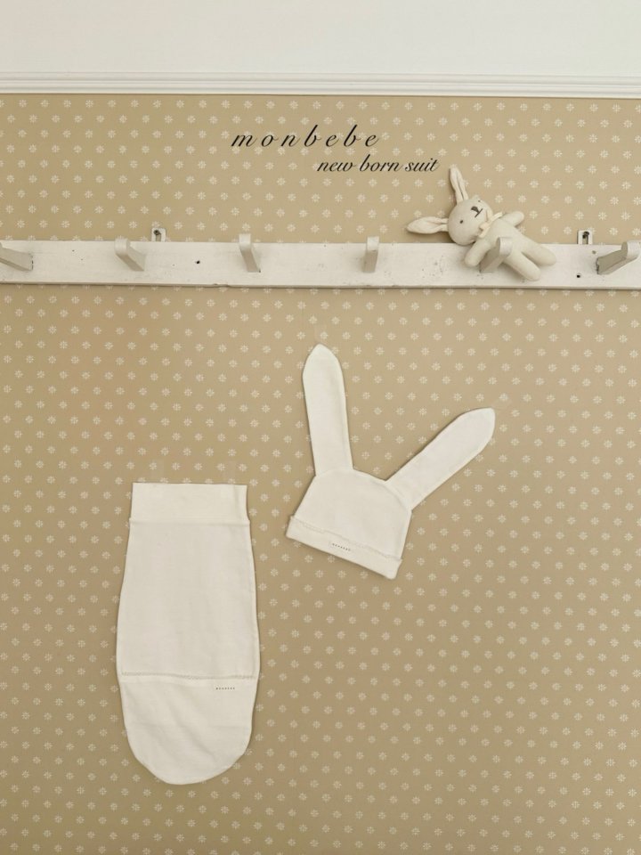 【予約商品】Amniotic suit & bunny beanie [monbebe] (26SS)【2026年3月中旬以降順次発送】