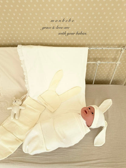 【予約商品】Amniotic suit & bunny beanie [monbebe] (26SS)【2026年3月中旬以降順次発送】