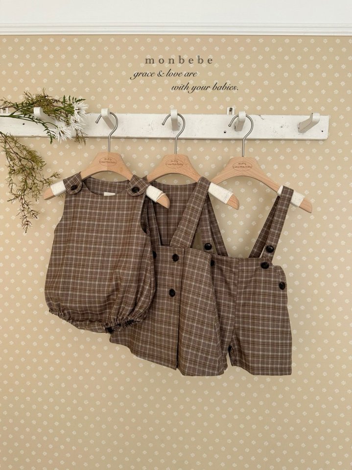 【予約商品】Romi check melbang pants [monbebe] (26SS)【2026年3月中旬以降順次発送】