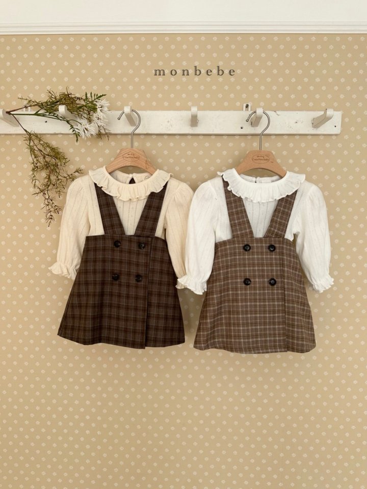 Romi check one-piece [monbebe] (26SS)