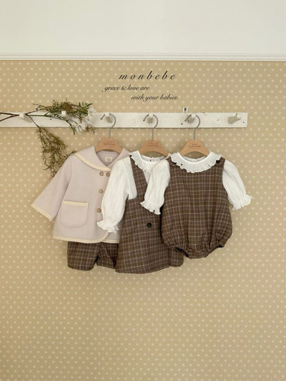 Romi check one-piece [monbebe] (26SS)