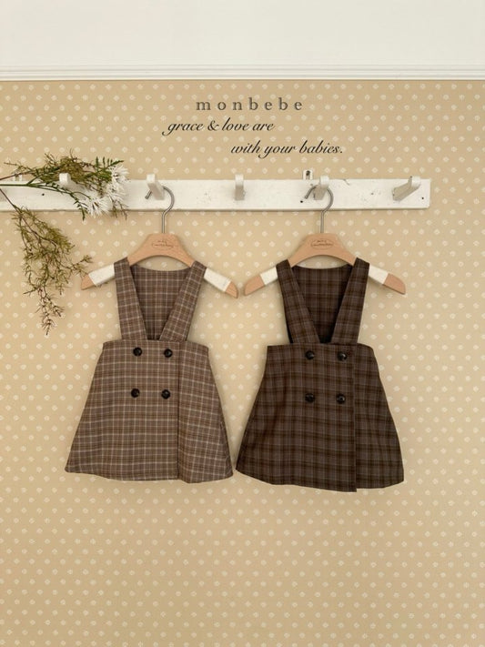 Romi check one-piece [monbebe] (26SS)