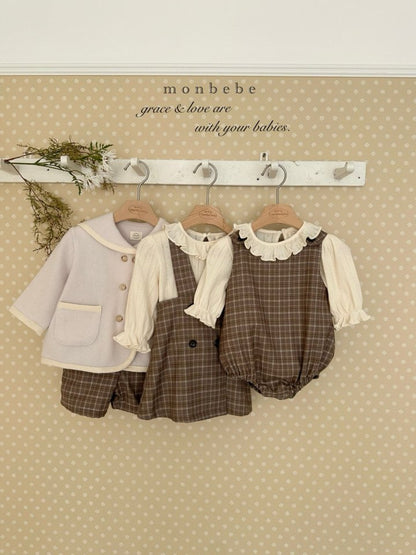 Romi check one-piece [monbebe] (26SS)