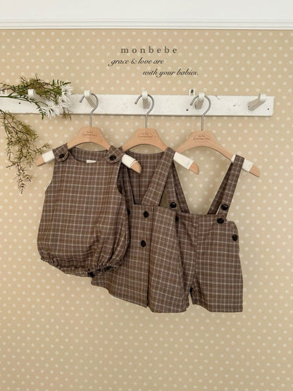 Romi check one-piece [monbebe] (26SS)